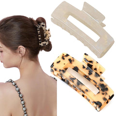 2 Pcs Large Hair Claw Clips Tortoise Shell Big Claw Hair Clips for Thick Hair Strong Hold No Slip Grip Hair Jaw Clips for Women
