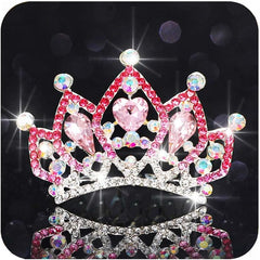 Kilshye Princess Tiara Comb Small Crystal Girls Crown Hair Combs Rhinestone Birthday Prom Tiaras Headband for Kids