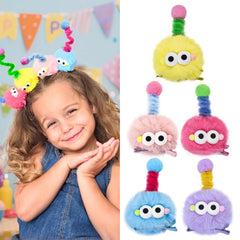 Crazy Hair Day Accessories for Girls, Cute Halloween Hair Clips for Girls, Funny Halloween Monster Hair Clips for Kids, 5 Pieces