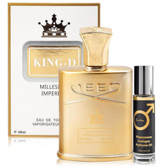 Men's Cologne Set LION BLACK 100ml Eau de Toilette & 10ml Pheromone Perfume Oil | Citrus Floral Woody Fragrance | Long Lasting Fresh & Sophisticated Scent for Men Gift
