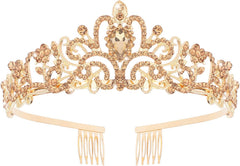 COCIDE Tiara Crystal Crowns Princess Rhinestone Crown with Combs Bride Headbands Bridal Wedding Prom Birthday Party Hair Accessories Jewelry for Women Girls (Silver)