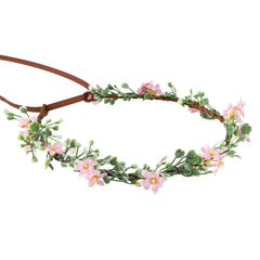 Handmade Purple Flower Crown Girls Headband Bridal Headpiece Flower Wreath for Women Hair Halo Floral Headdress for Weeding Party Festival Birthday