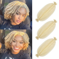 Springy Afro Twist Hair 8 Packs Marley Twist Braiding Hair 16 Inch Pre-Fluffed Spring Twist Hair For Soft Locs Afro Twist Hair For Women(1B#）
