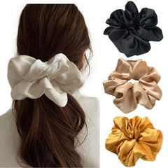 Large Satin Scrunchies Oversized Jumbo Sleeping Giant No Damage Big Silk for Women(A)