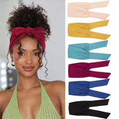 4-Piece Adjustable Knotted Headbands for Women - Elastic, Fashionable Sports & Workout Headbands