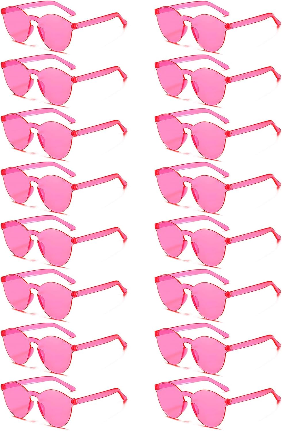 Matcheck 16 Round Shaped Rimless Sunglasses Transparent Candy Colored Glasses Clear Party Eyewear for Women