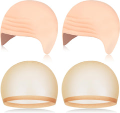 Bald Cap, Halloween Latex Bald Caps with Nylon Wig Caps for Women Men Adults Constume Accessories