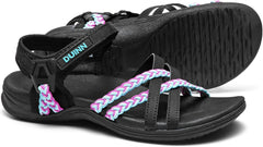 UBFEN Womens Hiking Comfort Sport Sandals Beach Vacation Camping Casual Sport Sandals with Adjustable Straps and Arch Support