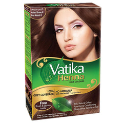 Vatika Naturals Permanent Hair Dye Rich Black, 100% Grey Coverage, Ammonia-Free, for Rich, Long-Lasting Color, No Damage, for Healthy, Vibrant Hair - 6 Sachets X 10g