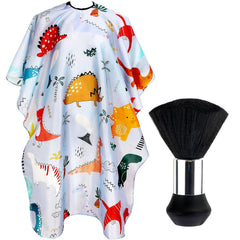 FEBSNOW Kids Hair Cutting Cape,Professional Kids Barber Cape and Neck Duster Brush Cartoon Hairdresser Apron with Adjustable Closure for Children Salon Barber Supplies for Kids & Adults 55x39 Inches