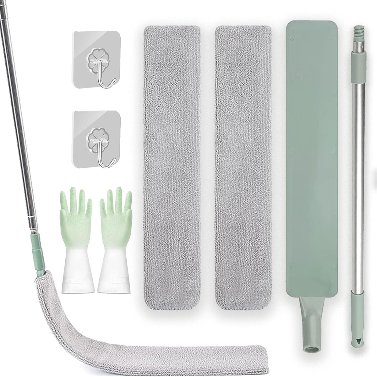 Retractable Dust Gap Cleaner, Retractable Gap Dust Cleaning Artifact, Extendable Bendable Microfiber Duster, Flat Duster for Under Appliances, High Ceilings & Hard-to-Reach Areas (5-Duster Cloths)