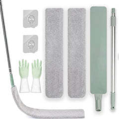 Retractable Dust Gap Cleaner, Retractable Gap Dust Cleaning Artifact, Extendable Bendable Microfiber Duster, Flat Duster for Under Appliances, High Ceilings & Hard-to-Reach Areas (5-Duster Cloths)