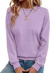Crewneck Sweatshirts Women Long Sleeve Oversized Sweatshirt Fleece Lined Casual Pullover Tunic Tops Fall Sweaters