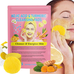 Turmeric Kojic Acid Cleansing Pads, 40 Count Turmeric and Kojic Acid Pads, Mild and Non-irritating, Suit for All Skin Types