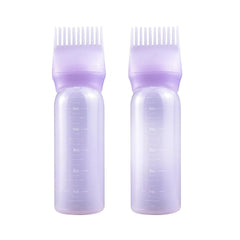 6 Ounce Root Comb Applicator Bottle, 2 Pack, Pink - Hair Oil Applicator, Hair Dye Applicator, Travel, School