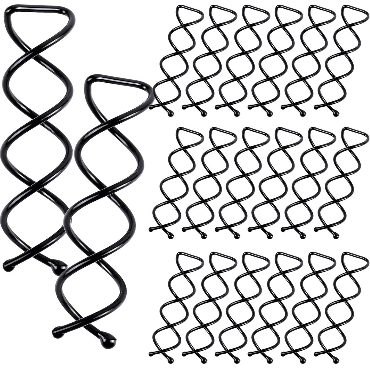 20PCS Spiral Hair Pins, Spin Pins Spiral Bobby Pins for Girls, Women and Kids, Non-Scratch Round Clip & Bun Twist, Stylish Bun Bobby Pins, Premium Spin Pins for Hair, Black