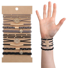 10 Pcs Hair Tie Bracelets for Women Boho Hair Ties for Thin Hair 5 Styles No Damage Ponytail Holders Elastic Hair Bands Light Coffee Colors Braided Hair Ties Bracelet Hair Ties Boho Hair Accessories