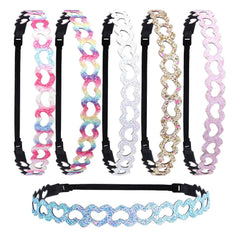 Headbands for Girls 6Pcs Sparkly Baby Headband Glitter Hairbands Colorful Mermaid Head Bands for Girls Teens Party Favors