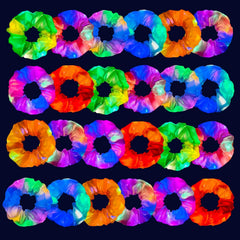 8PCS Light up Scrunchies for Girls, Glow in the Dark Party Supplies, 3 Glow Mode Satin Scrunchy, LED Hair Accessories for Birthday Party, Rave Party, Festival & Sleepover Party