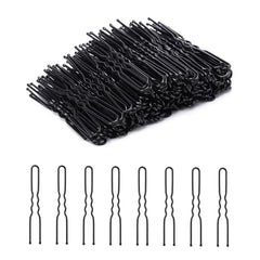 U Shaped Hair Pins, 200 Count Buns Waved Hair Pins for Updos with Box for Women Lady Girls Bobby Pins French Historical Hair Styling Pins Hair Accessories (Brown, 2.4 Inch)