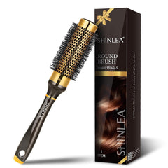 Small Round Hair Brush for Short Hair, Aluminum Roller Brush for Blow Drying, Salon Hairbrushes for Women Curly and Straight Hair - 1.3 Inch Barrel, 1.9 Inch with Bristles