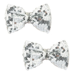 Love Fairy 3-Inch Glitter Bow Hairpin - Sparkling Sequin Bow Tie Hair Clip for Girls,Teens, and Women (Red)