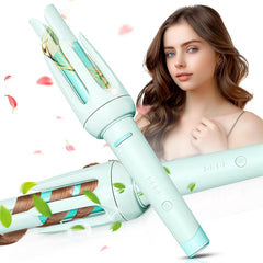 Auto Hair Curler, Automatic Curling Iron with 4 Temperature & 3 Timer, Automatic Shut-Off, Anti-Scald, Anti-Tangle Rotating Curling Wand for Hair Styling, Pink