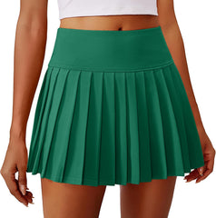 PINSPARK Pleated Tennis Skirts for Women High Waist Golf Skirt Lightweight Mini Athletic Skorts for Pickleball Workout