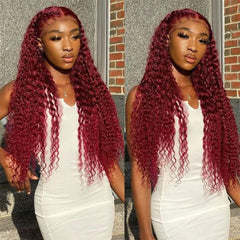 Deep Wave Curly 5x5 Hd Lace Closure Glueless wigs Human Hair Pre Plucked Pre Cut Wear and Go Lace Front Wigs for Black Women Natural Black (28 Inches)