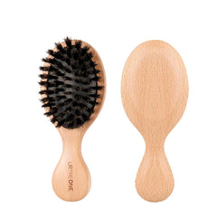 Hair Brush Mini Boar Bristle Hairbrush for Thick Curly Thin Long Short Wet or Dry Hair Detangle Massage Add Shine, Pocket Travel Small Paddle Hair Brush for Men Women Kids