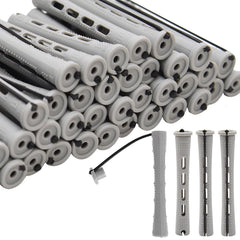 60 Pieces Cold Wave Non-Slip Rods Set - 3 Sizes Plastic Heatless Perming Curlers for Women's Natural, Long, Medium, and Short Hairstyles