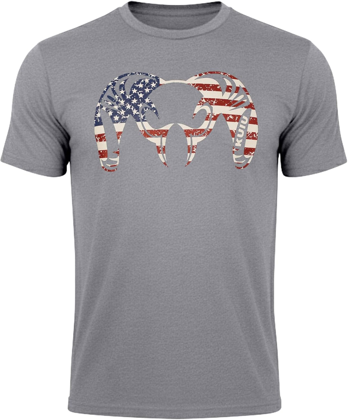 KUIU Patriotic Ram T-Shirt for Men, American Flag Ram Logo Tee, Lightweight Cotton Polyester Hunting Shirt, Soft, Durable Fit