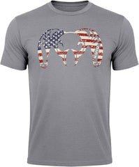 KUIU Patriotic Ram T-Shirt for Men, American Flag Ram Logo Tee, Lightweight Cotton Polyester Hunting Shirt, Soft, Durable Fit