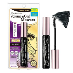 HEROINE MAKE by KISSME Tubing Mascara Waterproof & Long-lasting, Waterproof Mascara Black for Volumizing & Curl with Curvy Brush Advanced Film, 6 Natural Serums for Sensitive Skin, Made in Japan 1 EA