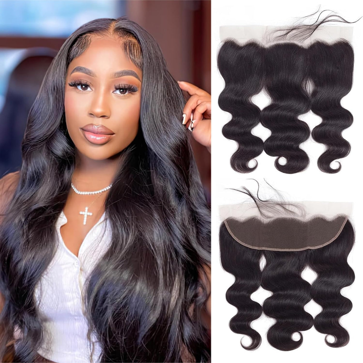Body Wave Bundles Human Hair 12 14 16 Inch Human Hair 3 Bundles 100% Unprocessed Brazilian Raw Weave Bundle Human Hair Extensions for Black Women Natural Color