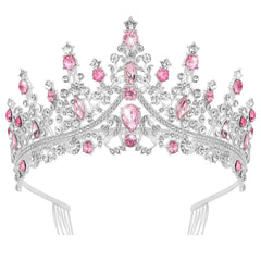 CURASA Silver Tiara and Crowns for Women Crystal Queen Crown, Wedding Tiaras for Bride Princess Crown for Little Girls Headpiece for Bridal Birthday Party Prom Halloween Pageant