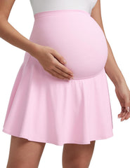 CRZ YOGA Womens Butterluxe Maternity High Waisted Tennis Skirts A Line Flowy Golf Athletic Casual Pregnancy with Pockets