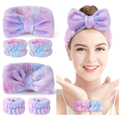LADES Facial Headband - Terry Cloth Headbands for Face Washing,Skin Care,Makeup,Bow Spa Hair Headband for Washing Face