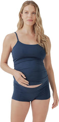 Pact Organic Cotton Maternity Camisole, Adjustable Nursing Tops Built-in Bra for Easy Breastfeeding