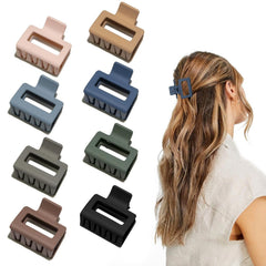 Medium Claw Hair Clips for Women Girls, 2" Matte Rectangle Small Hair Claw Clips for Thin/Medium Thick Hair, Hair Jaw Clips Nonslip Clips (Warm color)