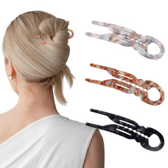 Sunolga 3 PCS Prestige French Hair Pins for Women, Lialys Hair Pins for Thin Thick Hair, Ergonomic Design Hair Accessories, Double-notch Locking Mechanism Anti-loosening Hairpins