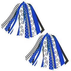 2PCS Soccer Ponytail Holders for Women Green Black Glitter Hair Ribbons Streamer Soccer Elastic Hair Ties Band Scrunchies Game Day Party Decor Back School Gift for Cheerleader Fans