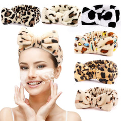 UMIKU 8 Pack Spa Headband for Women Facial Makeup Headband Soft Coral Fleece Christmas Stocking Stuffers Bow Hair Band Head Wraps for Washing Face Mask Spa Gifts For Women Gifts Basket