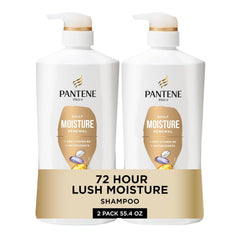 Pantene Shampoo, Classic Clean - Pro-V Nutrients for Dry, Color-Treated Hair, Healthy Looking Hair Every Wash, Antioxidant-Rich, 27.7 Oz Each, 2-Pack + Miracle Rescue Shot (0.5 Oz)