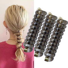 Spiral Hair Tie Braid Ponytail Band Stylish Phone Cord Hair Coils No Crease Ponytail Holders for Women Girls Long Curly Pony Tail