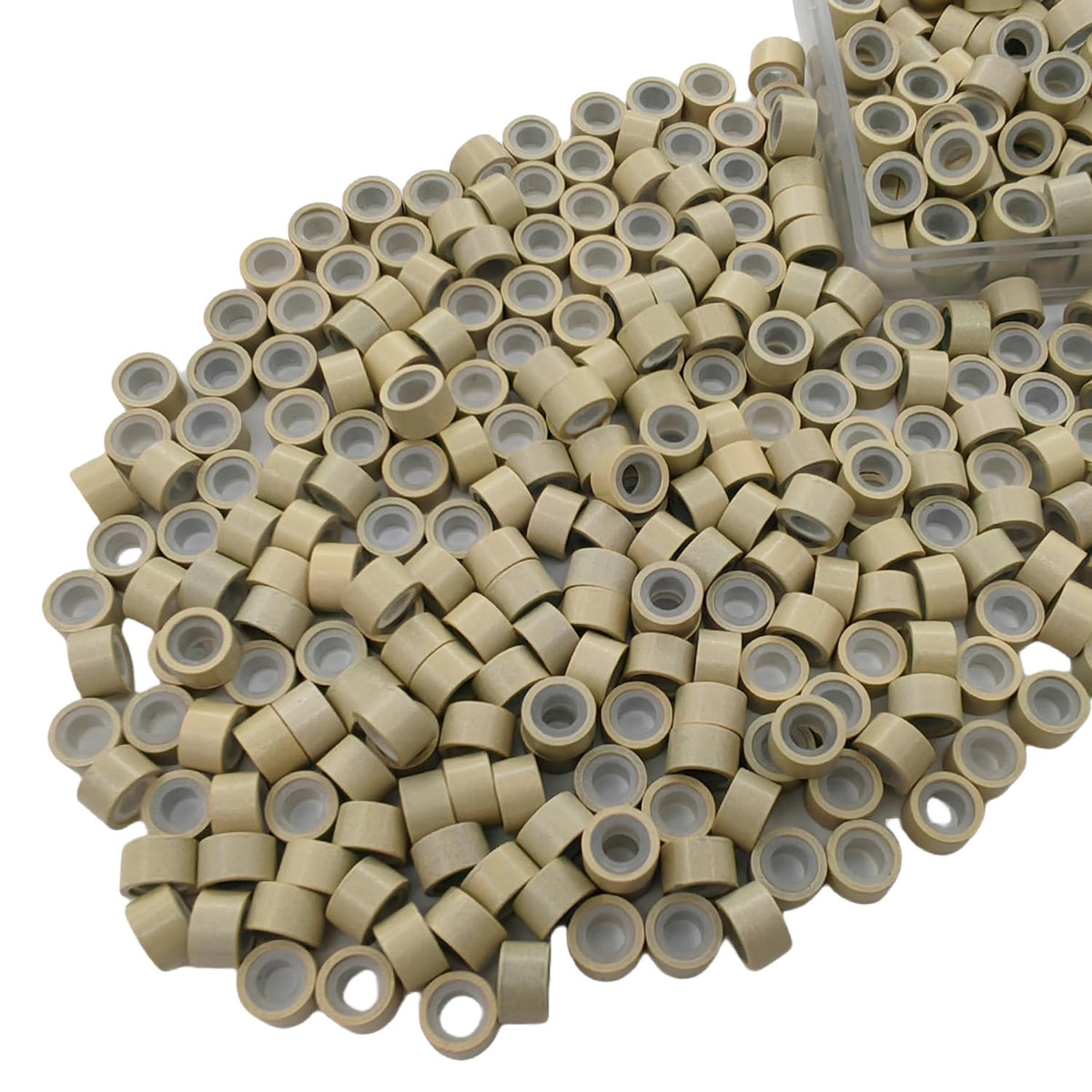 500 Pcs Micro Link Rings Beads for Hair Extensions 5mm Silicone Lined Beads Microlinks Hair Extensions Tool (Black, 5.0mm)