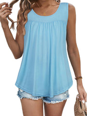 CHICGAL Womens Tank Tops Summer Sleeveless Blouse Crewneck Casual Loose Fit Tunic Shirt