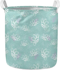 Laundry Basket 58L Adult Collapsible Clothes Hampers for Laundry Storage Basket Waterproof Dirty Clothes Hamper with Handle, Green Leaves