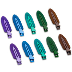 10 Pcs Creaseless No Crease No Bend Flat Hair Clips For Styling Non Slip Makeup Clips For Women Salon Hairstyle,Matte Black Brown Beige