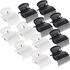 Hot Roller Clips Hair Curler Claw Clips Replacement for Women Girls Hair Section Styling (12 Pieces, Black)